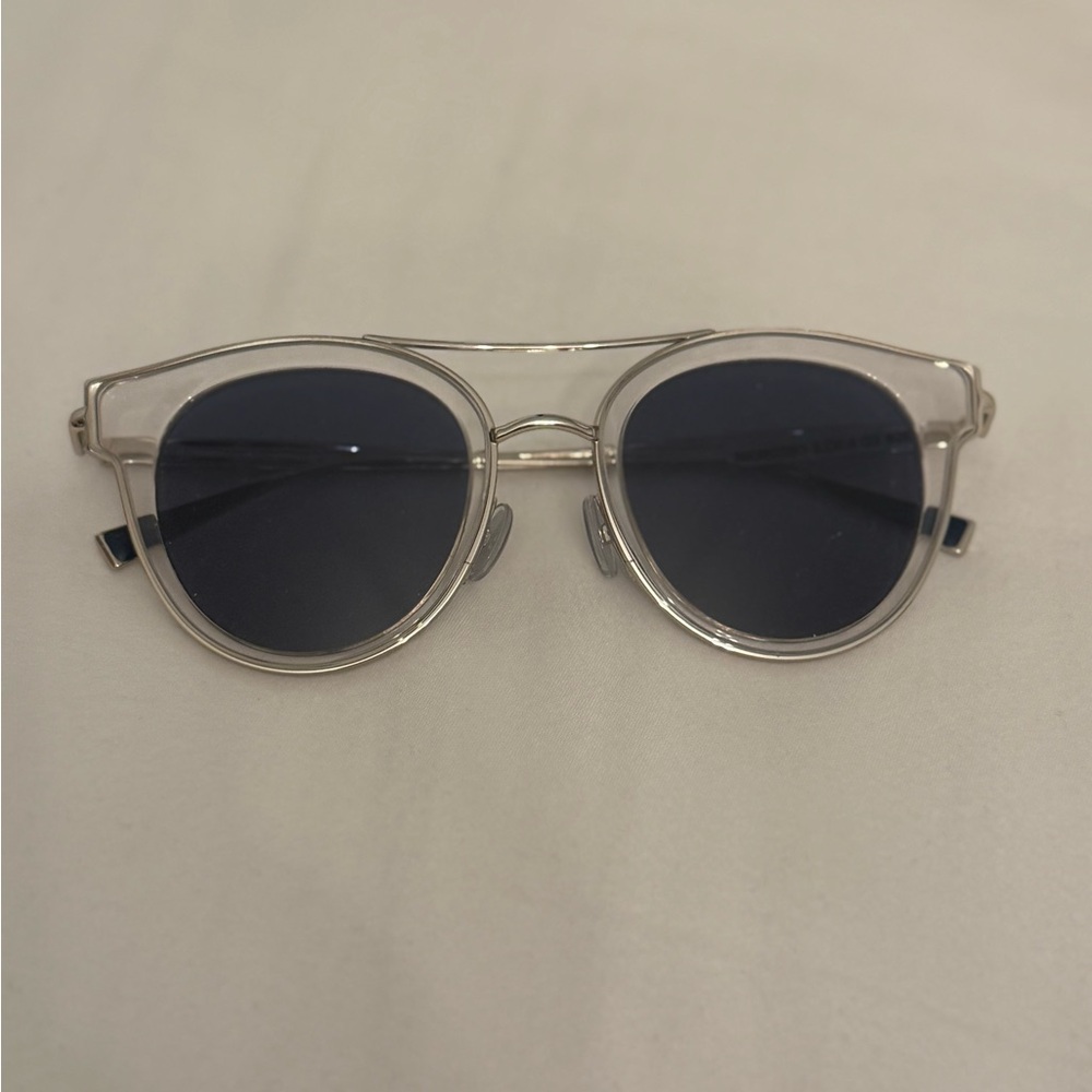 MaxMara Clear Frame Sunglasses with Dark Lenses